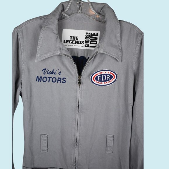 The Legends x Choose Love Jumpsuit Women's Size Small Gray Full Zip Coveralls - Picture 4 of 13